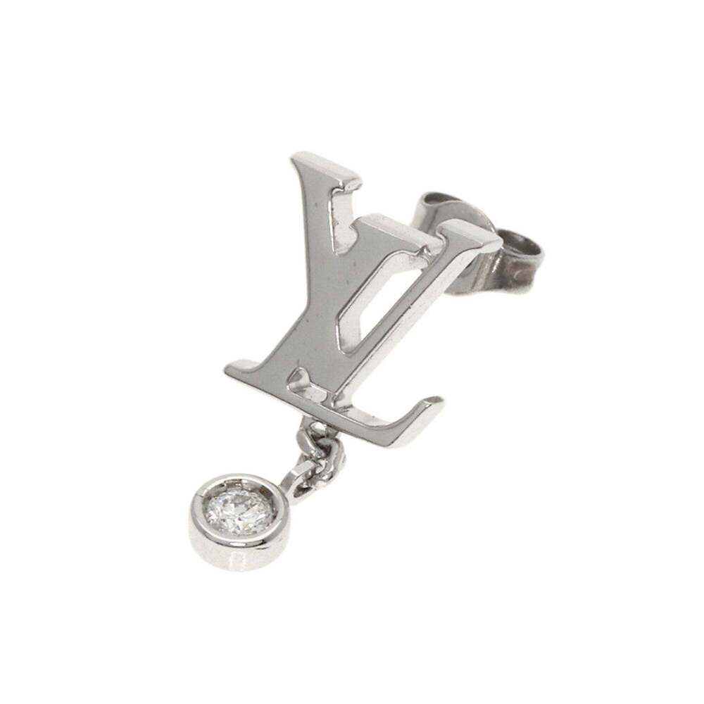 LOUIS VUITTON Silver Diamond Earrings - Picture 6 of 6